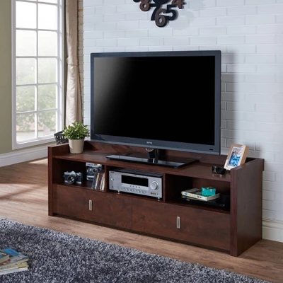 Flatcar Multi Functional Storage TV Stand For TVs Up To 65" Vintage Walnut - HOMES: Inside + Out - Image 6