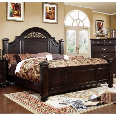 3pc California King Pennings Traditional Bed Set And Nightstand With Chest Dark Walnut - HOMES: Inside + Out - Image 2