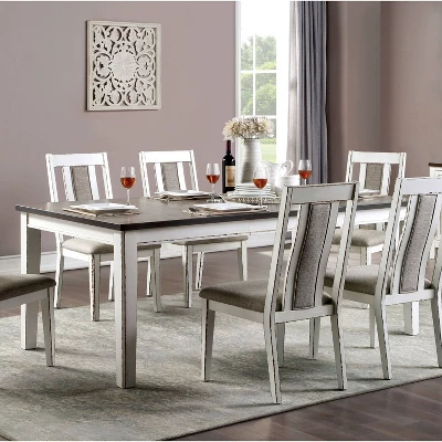 5pc Redmond Expandable Dining Table Set Weathered White/Dark Walnut/Warm Gray - HOMES: Inside + Out