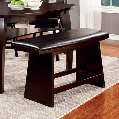 Bronswood Flared Legs Padded Leatherette Counter Dining Bench Black - HOMES: Inside + Out