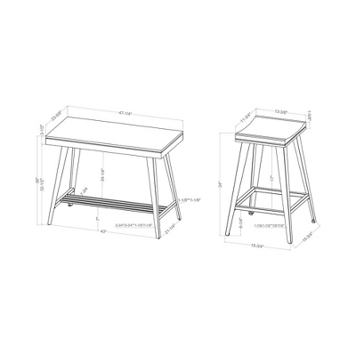 3pc Mycina Counter Height Table Set - HOMES: Inside + Out - Image 4