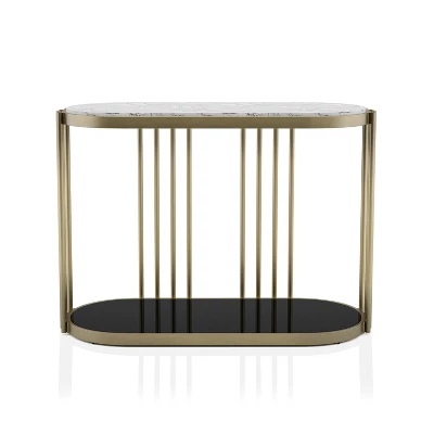 Solstice Glam Entryway Table Antique Brass - HOMES: Inside + Out - Image 2