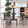 3pc Regalla Industrial Bar Height Dining Table Set Antique Black/Natural Tone - HOMES: Inside + Out