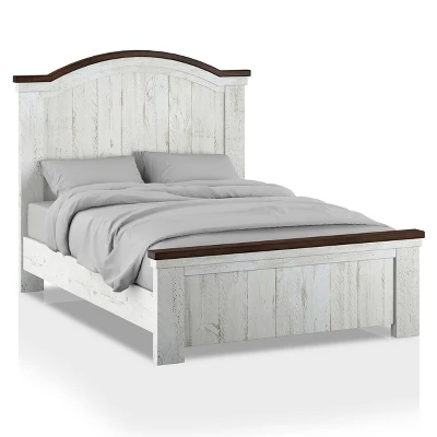 2pc Queen Willow Rustic Bedroom Set Distressed White/Walnut - HOMES: Inside + Out - Image 3