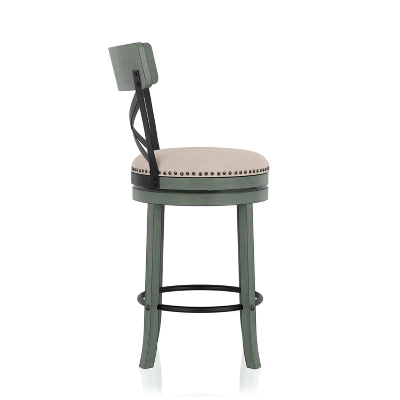 Set Of 2 Lynick Cross Back Swivel Counter Height Barstools - HOMES: Inside + Out - Image 2