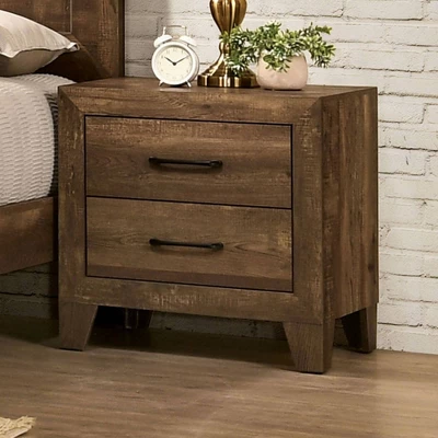 2pc Queen Quail Transitional Bedroom Set Rustic Light Walnut - HOMES: Inside + Out - Image 5