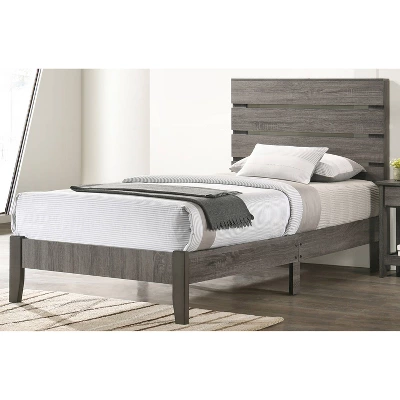 Derries Slatted Platform Bed Gray - HOMES: Inside + Out