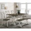 6pc Calton Farmhouse Dining Set With Bench Chestnut - HOMES: Inside + Out