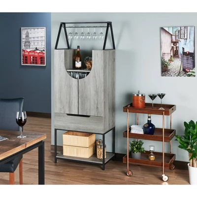 Meluse Multi Storage Wine Cabinet Vintage Gray - HOMES: Inside + Out - Image 6