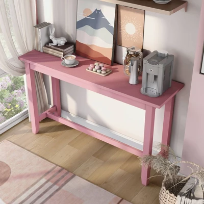 Rockland Counter Height Table With USB Port Antique Pink - HOMES: Inside + Out - Image 5