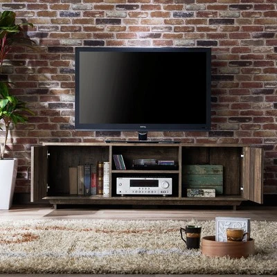 Fraire Contemporary TV Stand For TVs Up To 60" Reclaimed Oak - HOMES: Inside + Out - Image 5