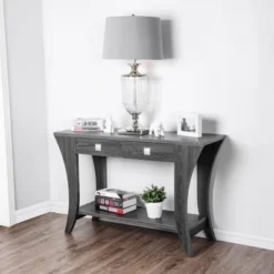 Arcana 2 Drawer Sofa Table Gray - HOMES: Inside + Out