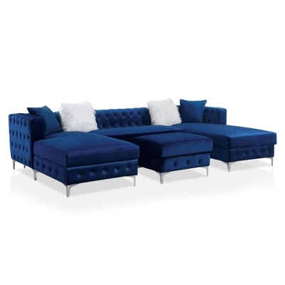 Elmhurst U Shaped Deep Button Tufted Sectional With Ottoman - HOMES: Inside + Out - Image 8