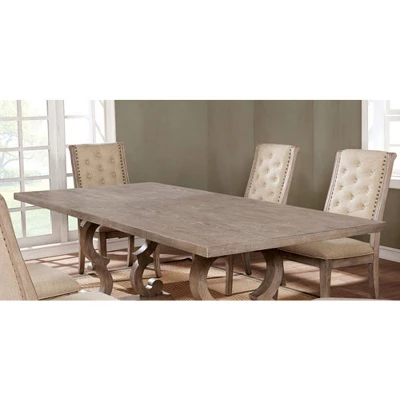 Medina Rectangular Wood Extendable Dining Table Natural - HOMES: Inside + Out - Image 3