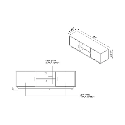Fraire Contemporary TV Stand For TVs Up To 60" Reclaimed Oak - HOMES: Inside + Out - Image 6