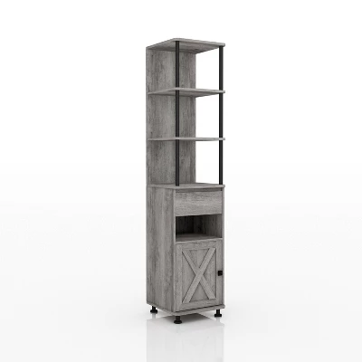 72.3" Clander Multiple Storage Bookcase Vintage Gray Oak - HOMES: Inside + Out - Image 4