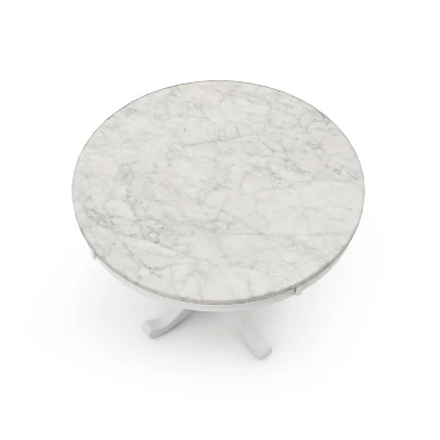 Kennegad Round Dining Table White - HOMES: Inside + Out - Image 4
