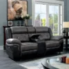 Melio Loveseat With 2 Powered Recliners Gray/Black - HOMES: Inside + Out