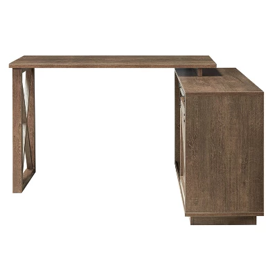 Sevyn Transitional L Shape Desk Walnut Oak - HOMES: Inside + Out - Image 4
