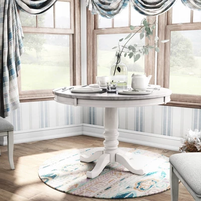 Kennegad Round Dining Table White - HOMES: Inside + Out