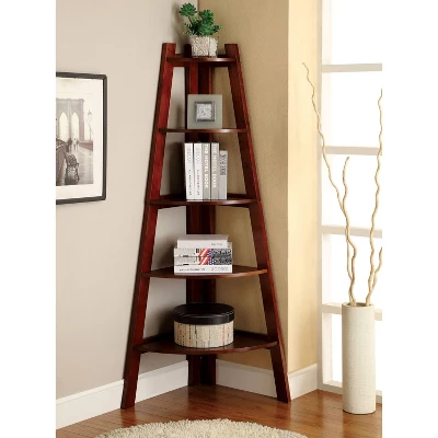 63.25" Lynch 5 Shelf Corner Bookcase - HOMES: Inside + Out