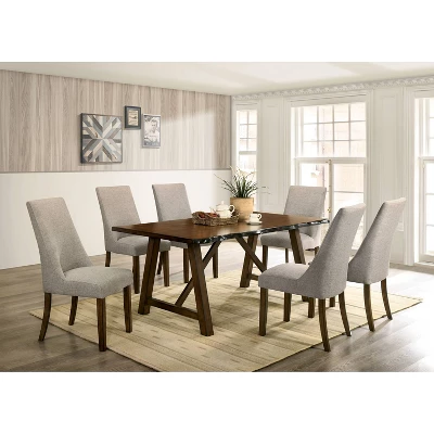 Lyoth Live Edge Top Trestle Base Dining Table Walnut - HOMES: Inside + Out - Image 2