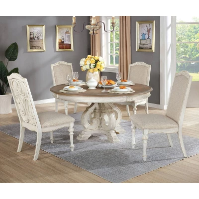 Frainio Round Dining Table White - HOMES: Inside + Out - Image 2