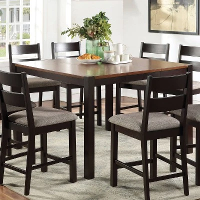 54" Ulmar Square Counter Height Extendable Dining Table With Butterfly Leaf Dark Oak/Espresso - HOMES: Inside + Out - Image 2