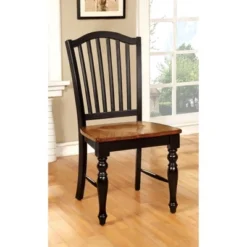 Set Of 2 Jameson Country Style Wooden Chair Black/Oak - HOMES: Inside + Out