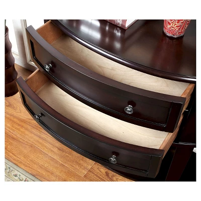 Julie Curved 2 Drawer Side Table Brown - HOMES: Inside + Out - Image 2