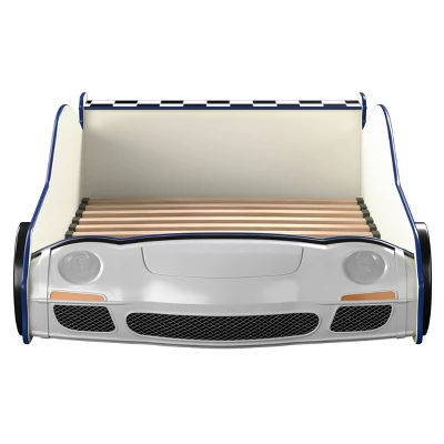 Twin Quessa Police Car Bed With Led Headlight Chair Black/White - HOMES: Inside + Out - Image 11