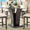 HOMES: Inside + Out Wright II Beveled Glass Round Counter Height Table - Gray