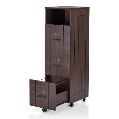 Namba 3 Drawer File Cabinet Vintage Walnut - HOMES: Inside + Out - Image 4