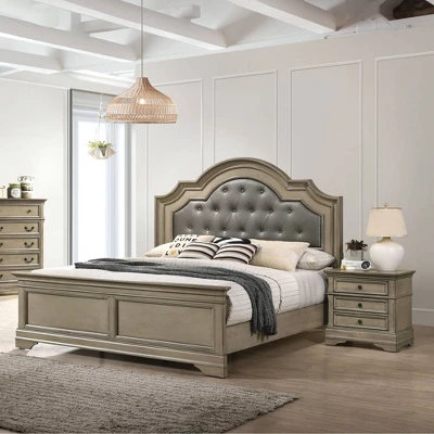 3pc Kritan Bed With 2 Nightstands Antique Warm Gray - HOMES: Inside + Out - Image 8
