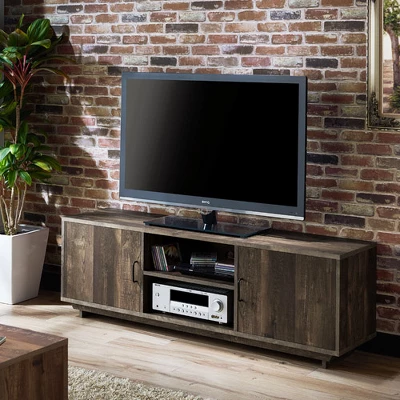 Fraire Contemporary TV Stand For TVs Up To 60" Reclaimed Oak - HOMES: Inside + Out - Image 4