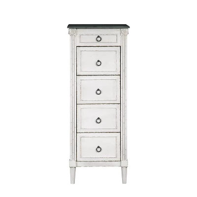 Magg 4 Drawer Jewelry Chest With Flip Up Mirror Antique White/Antique Gray Two Tone - HOMES: Inside + Out - Image 4