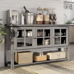 Carita Transitional Windowpane Cabinets Buffet - HOMES: Inside + Out
