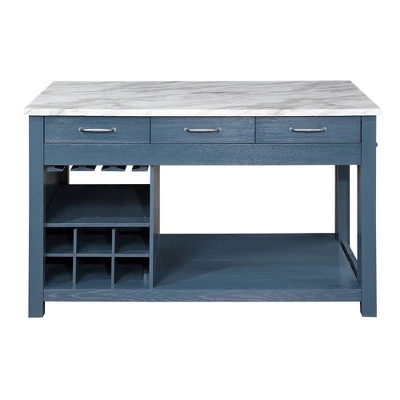 Fredricke Extendable Kitchen Island With Faux Marble - HOMES: Inside + Out - Image 6