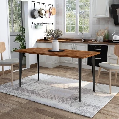 60" Shirin Mid-Century Wood Dining Table - HOMES: Inside + Out