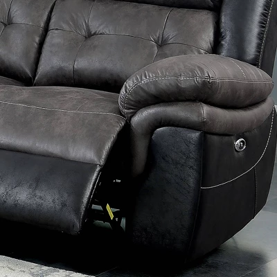 Melio Sofa With 2 Powered Recliners Gray/Black - HOMES: Inside + Out - Image 2