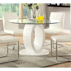 Spearelton Oval Pedestal Round Dining Table White - HOMES: Inside + Out