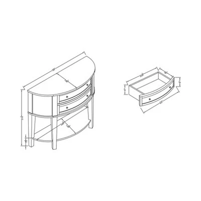 Julie Curved 2 Drawer Side Table Brown - HOMES: Inside + Out - Image 3