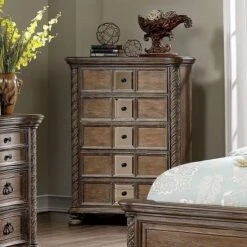 Lellen 5 Drawer Detailed Chest Rustic Natural Tone - HOMES: Inside + Out