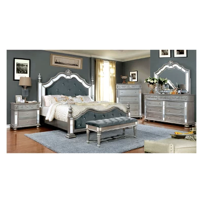 California King Divito Traditional Mirror Trim Bed Silver - HOMES: Inside + Out - Image 2