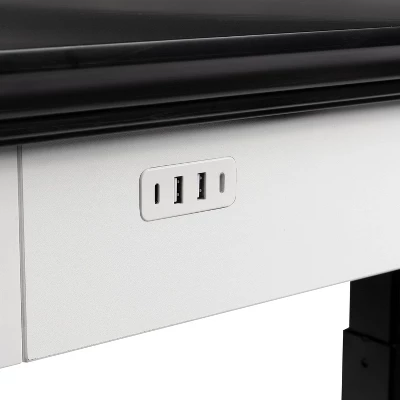 47" Losondo Transitional Height Adjustable Desk With USB Ports - HOMES: Inside + Out - Image 8