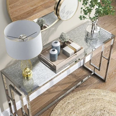 Stagge Glam Rectangle Sofa Table Chrome - HOMES: Inside + Out - Image 3
