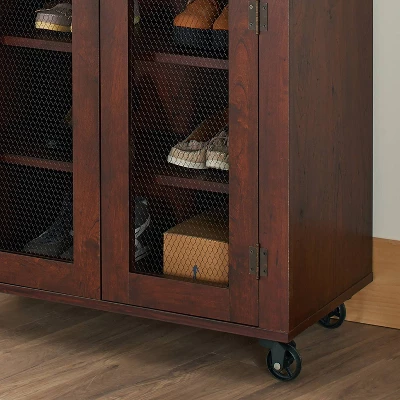 Mayab Industrial 5 Shelves Mobile Cabinet Vintage Walnut - HOMES: Inside + Out - Image 2