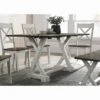 59" Calton Farmhouse Flip Down Top Dining Table Chestnut - HOMES: Inside + Out