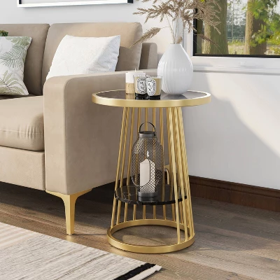 Tinful Modern Round Side Table - HOMES: Inside + Out - Image 3