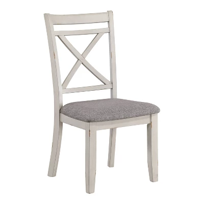 6pc Arga Solid Wood Dining Set Gray/Antique White - HOMES: Inside + Out - Image 3